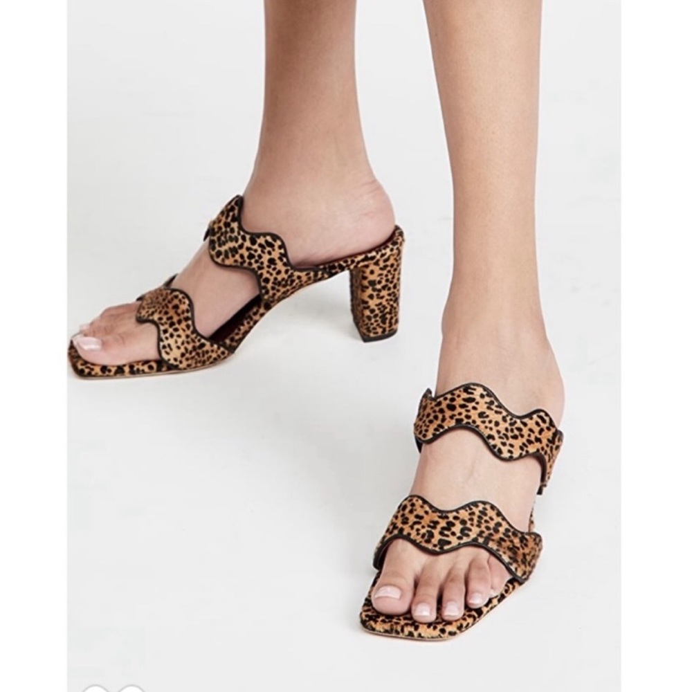 NIB STAUD Frankie Wavy Sandals Cheetah animal print 🐆 leopard panther